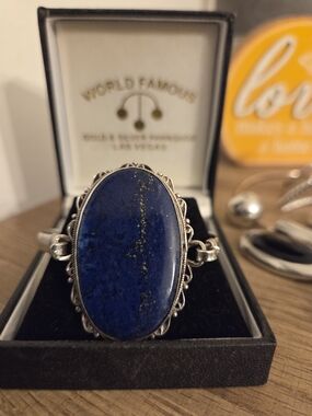 Lapis Lazuli Sterling Silver Statement Bracelet